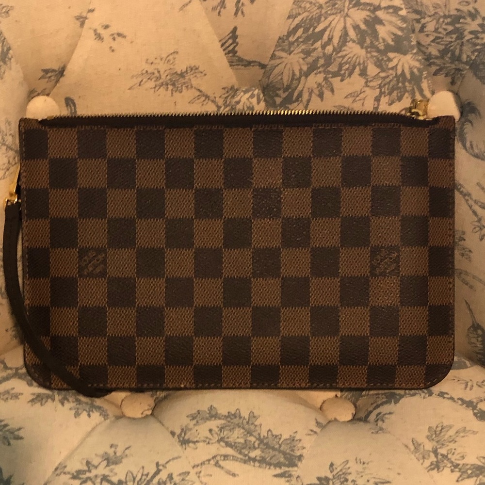 Authentic Louis Vuitton Damier Ebene Wristlet
